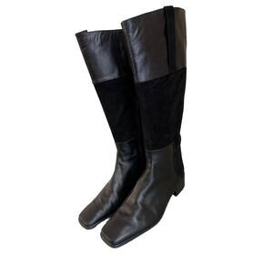 STUART WEITZMAN Leather Suede Biker Pirate Boots Tall Sz 8 Flat